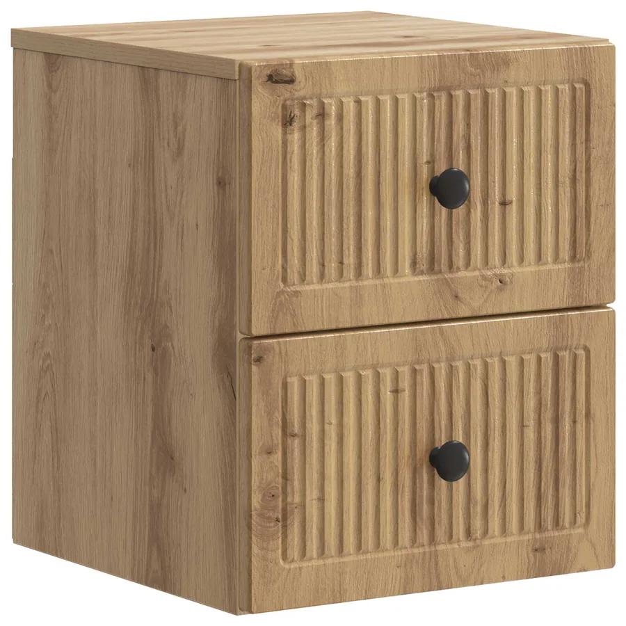 Cabinet de chevet mural Chêne artisanal 33 x 34,5 x 40 cm - 2