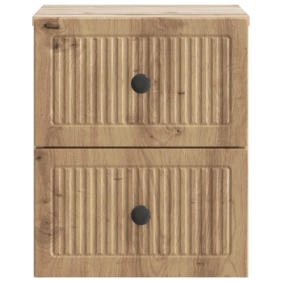 Cabinet de chevet mural Chêne artisanal 33 x 34,5 x 40 cm - 5