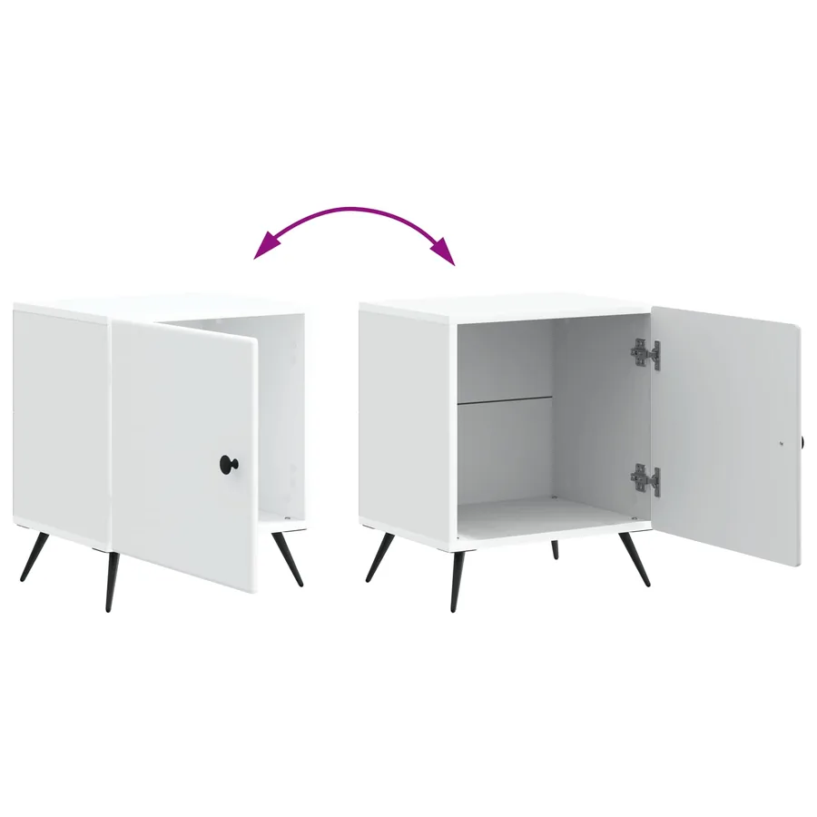 Cabinet de chevet 2 pcs Blanc 43 x 34,5 x 50 cm - 12