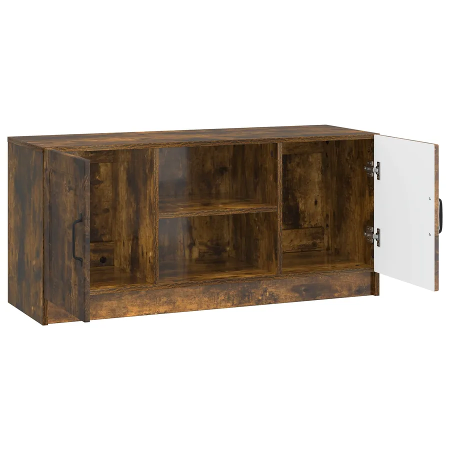 Meuble TV Chêne fumé 102 x 34,5 x 47 cm Bois d'ingénierie - 5