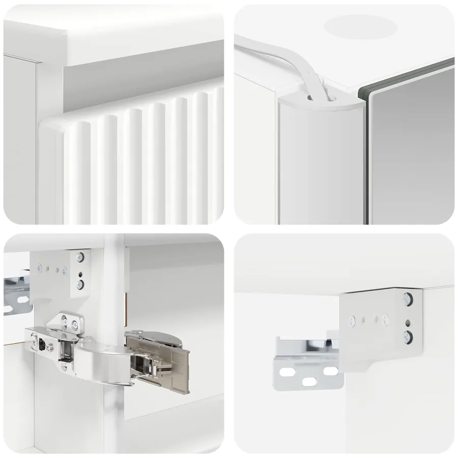 Ensemble de mobilier de salle de bain 6 pcs Blanc - 10