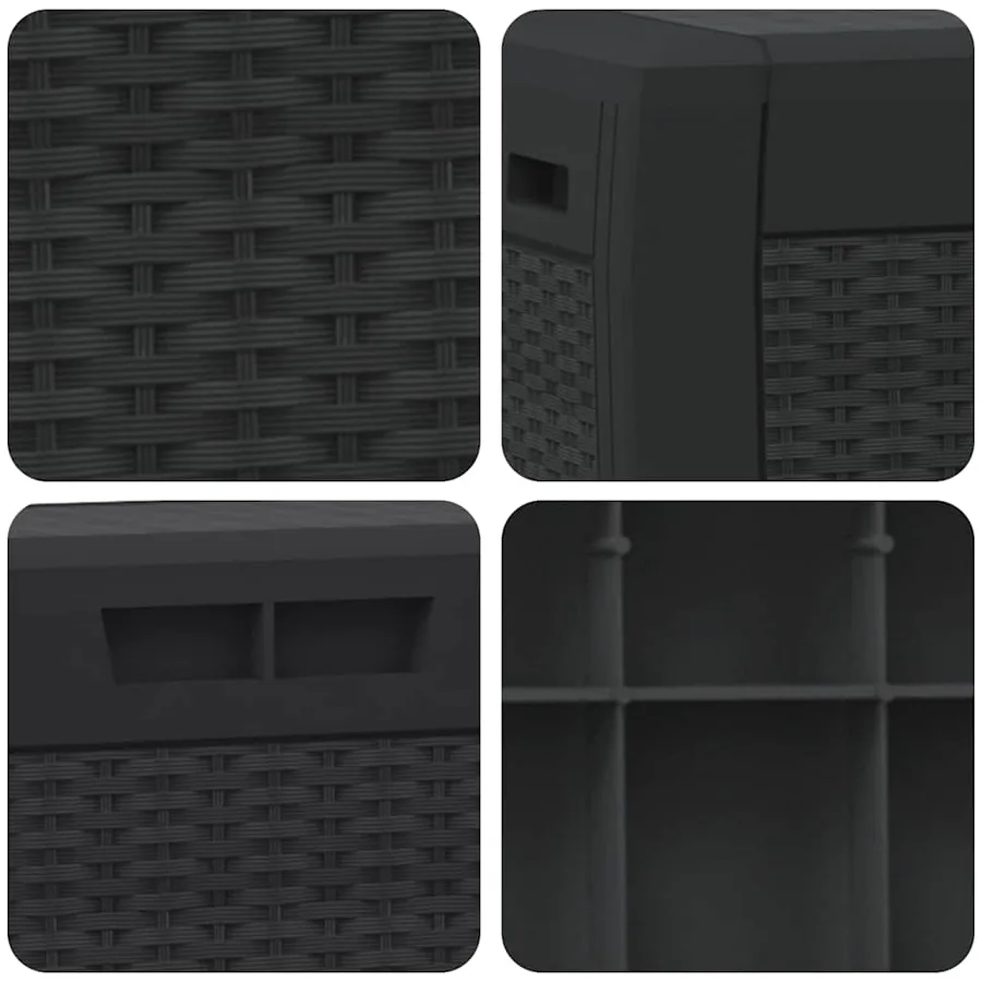 Boîte de stockage jardin Anthracite 119x48x60 cm Polypropylène - 7