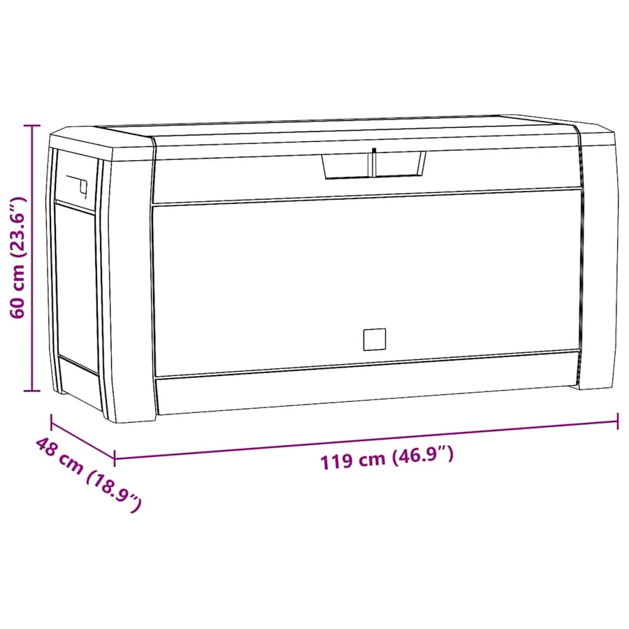 Boîte de stockage jardin Anthracite 119x48x60 cm Polypropylène - 8