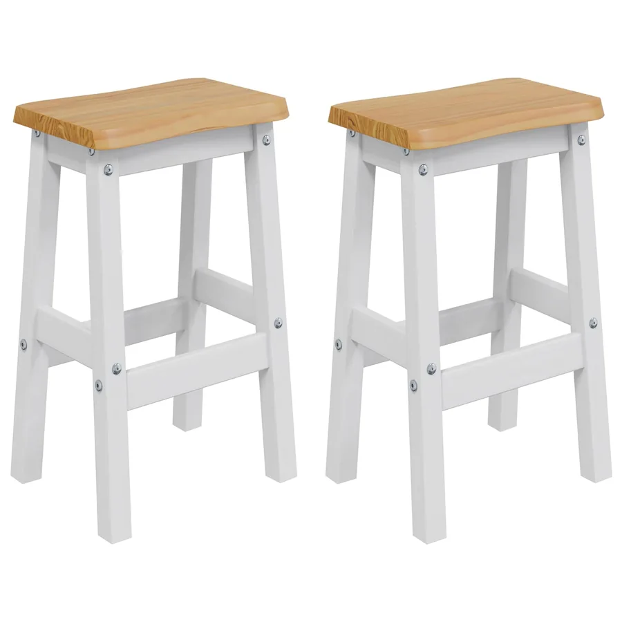 Tabouret de bar haut EKAI 2 pcs Blanc 40 x 29 x 63 cm - 2