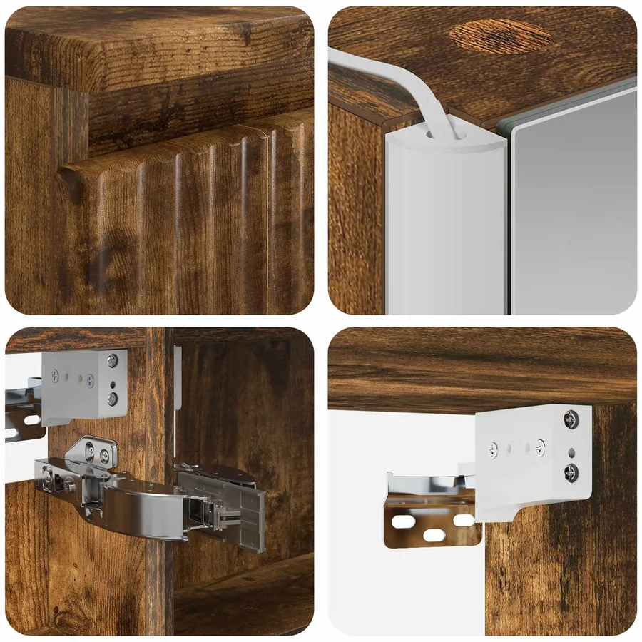 Ensemble de mobilier de salle de bain 6 pcs Chêne fumé - 8