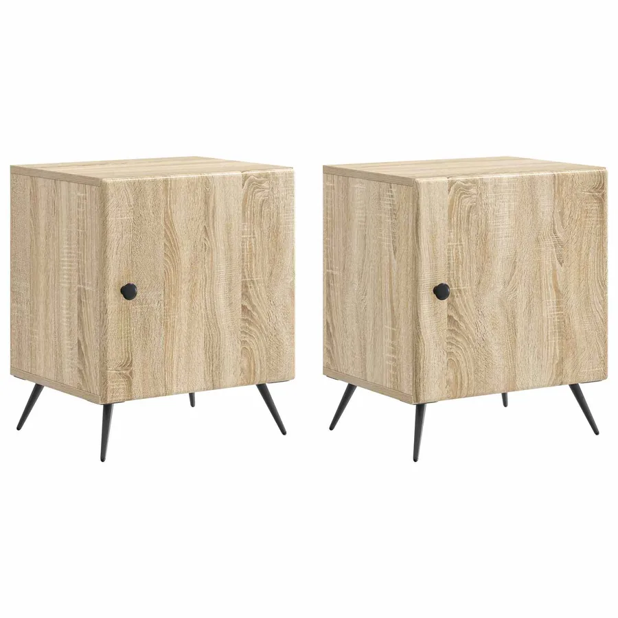 Cabinet de chevet 2 pcs Chêne Sonoma 43 x 34,5 x 50 cm - 2