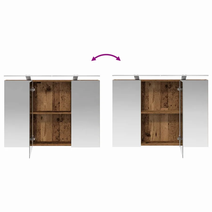 Ensemble de mobilier de salle de bain 6 pcs Bois ancien - 15