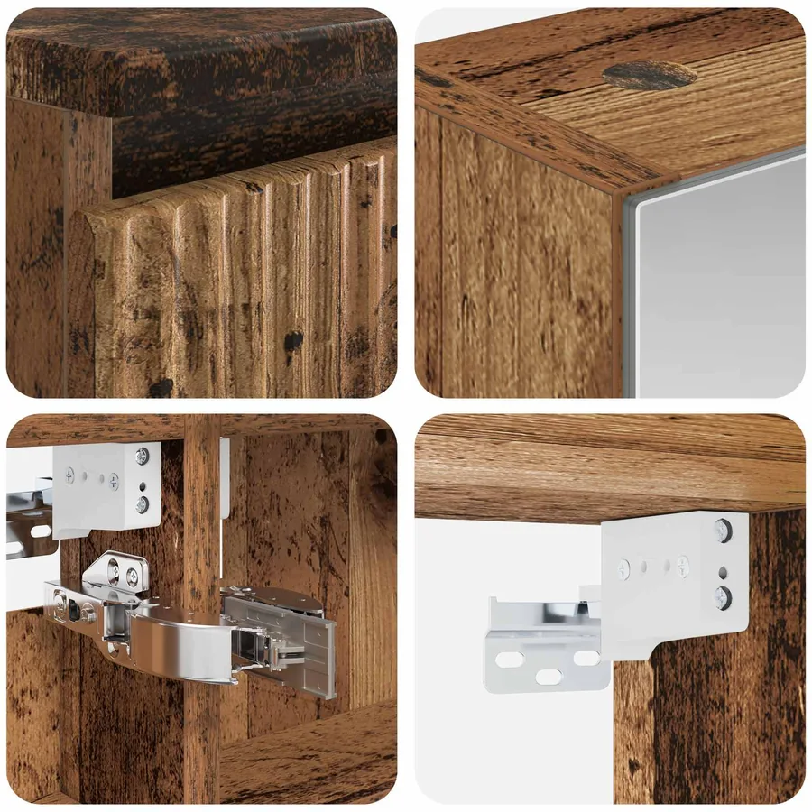 Ensemble de mobilier de salle de bain 6 pcs Bois ancien - 8