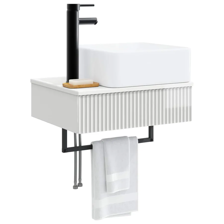Basin de lavage mural Blanc brillant 53 x 35 x 39 cm - 3