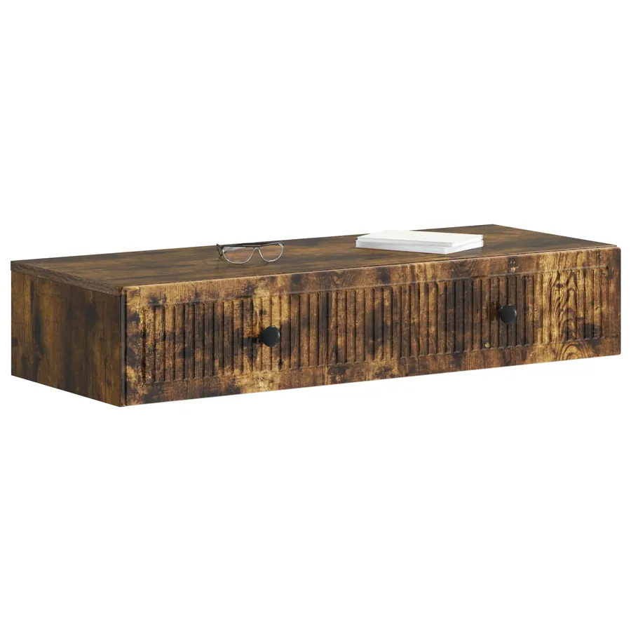 Table d'appoint murale Chêne fumé 87,5 x 34,5 x 17 cm - 3