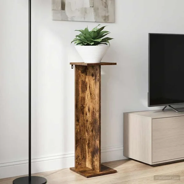 Support de Plante 2 pc Chêne Fumé 25 x 25,5 x 80,5 cm