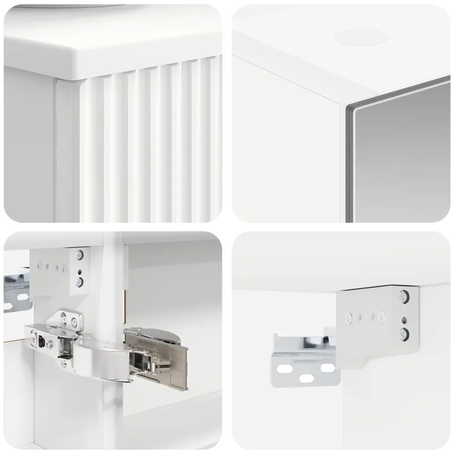 Ensemble d'armoire de salle de bain 4 pcs Blanc - 6