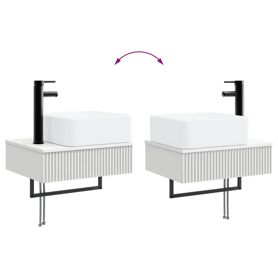 Ensemble d'armoire de salle de bain 4 pcs Blanc - 9