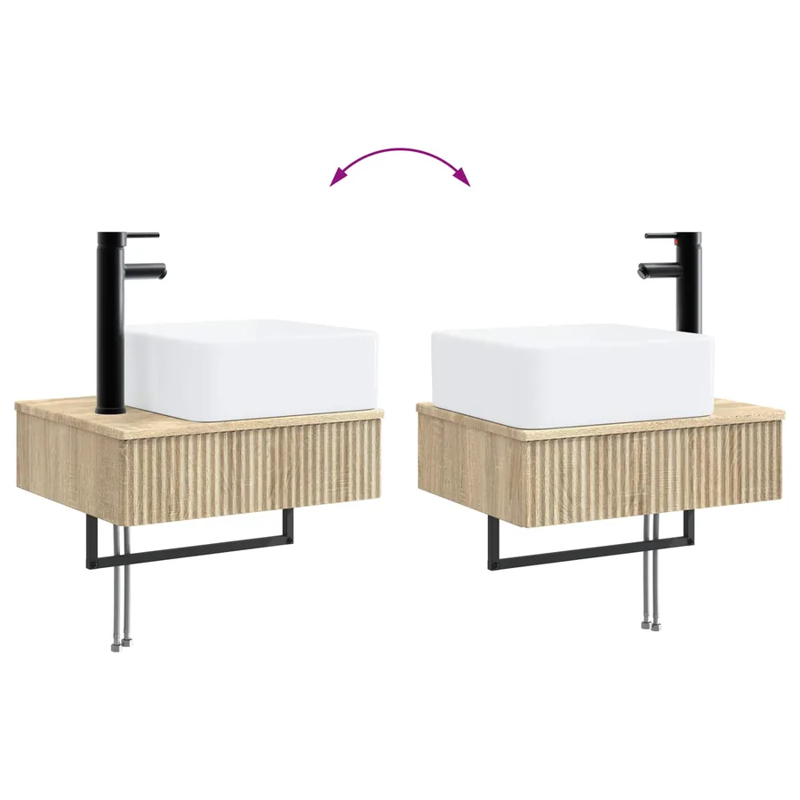 Ensemble d'armoire de salle de bain 5 pcs Chêne Sonoma - 13