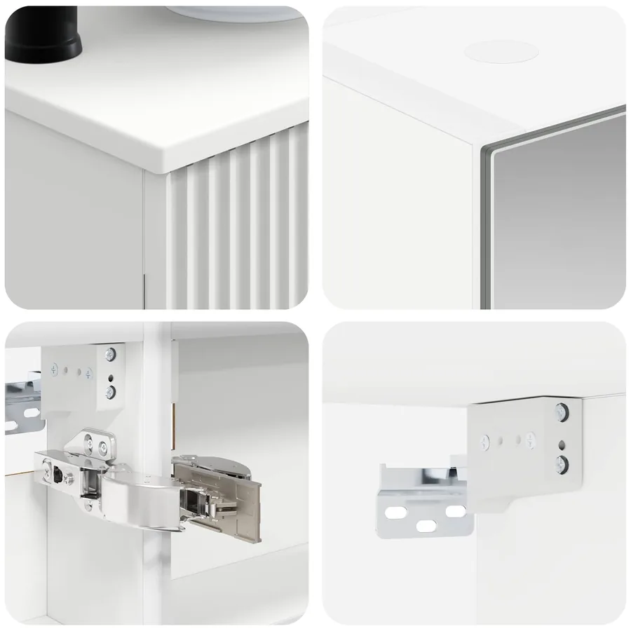 Ensemble de mobilier de salle de bain 6 pcs Blanc - 8