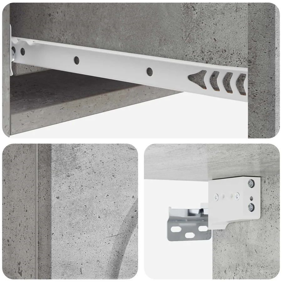 Table d'appoint murale Gris béton 87,5 x 34,5 x 17 cm - 8