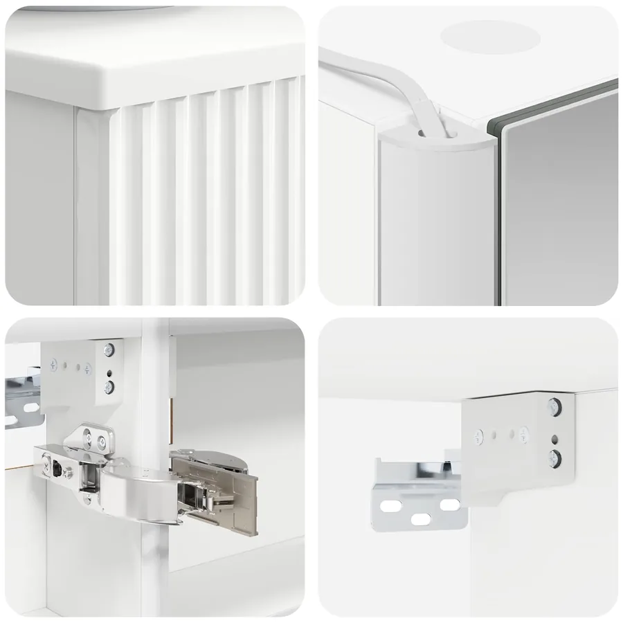 Ensemble de mobilier de salle de bain 6 pcs Blanc - 10