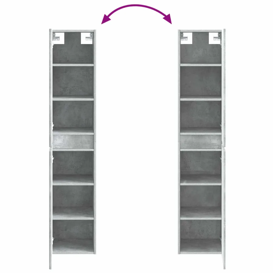 Ensemble de mobilier de salle de bain 6 pcs Gris béton - 14