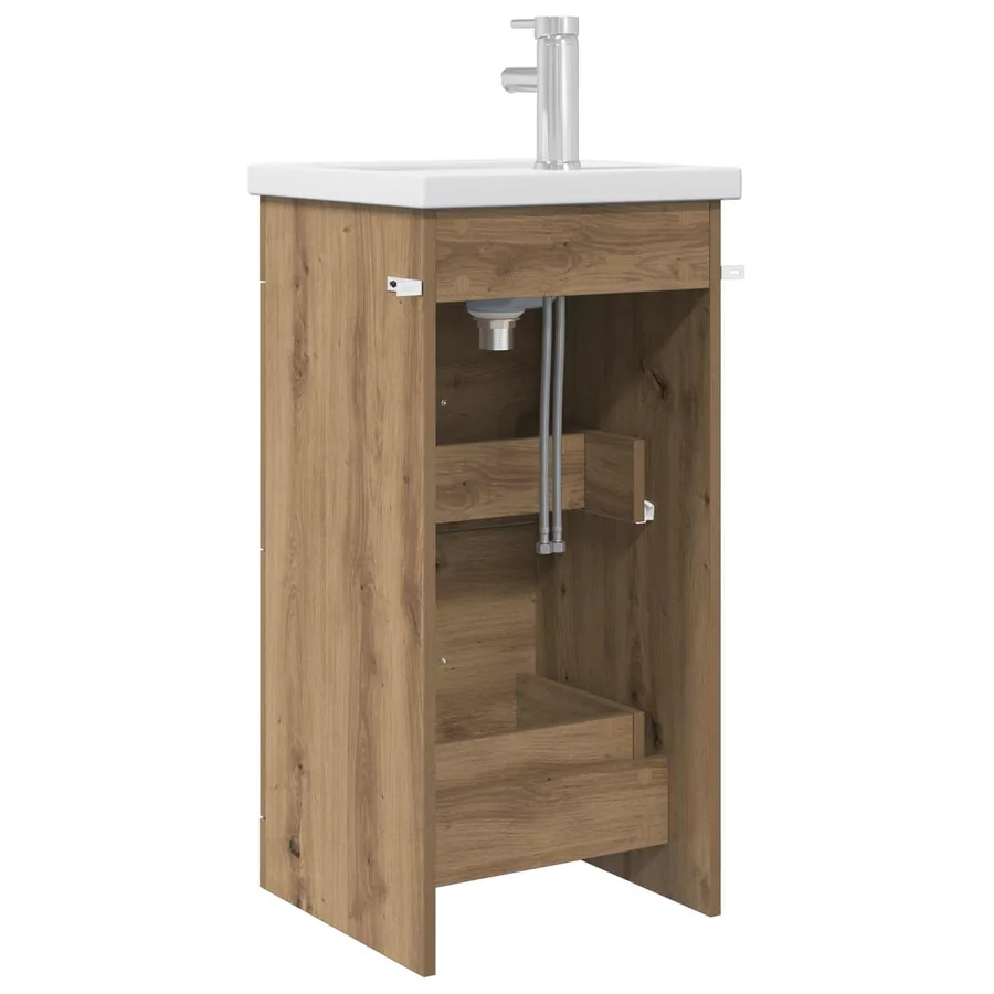 Meuble de salle de bain avec évier Chêne artisanal - 5
