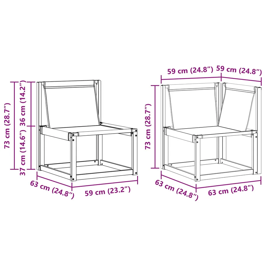 Ensemble de canapés d'extérieur 7 pcs Naturel et Beige - 11