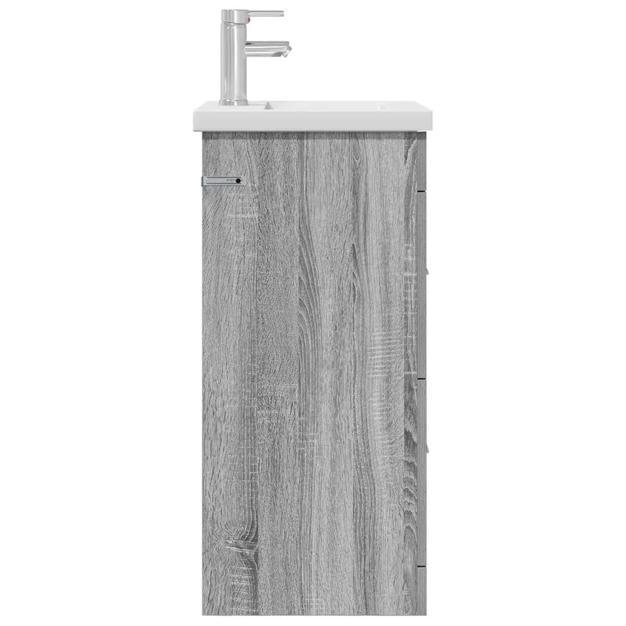 Meuble de salle de bain avec évier Sonoma gris - 4