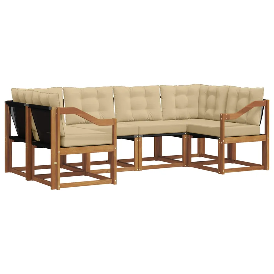 Ensemble de canapés d'extérieur 6 pcs Naturel et Beige - 2