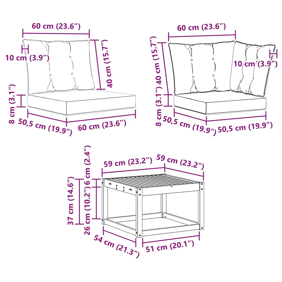 Ensemble de canapés d'extérieur 10 pcs Naturel et Beige - 11