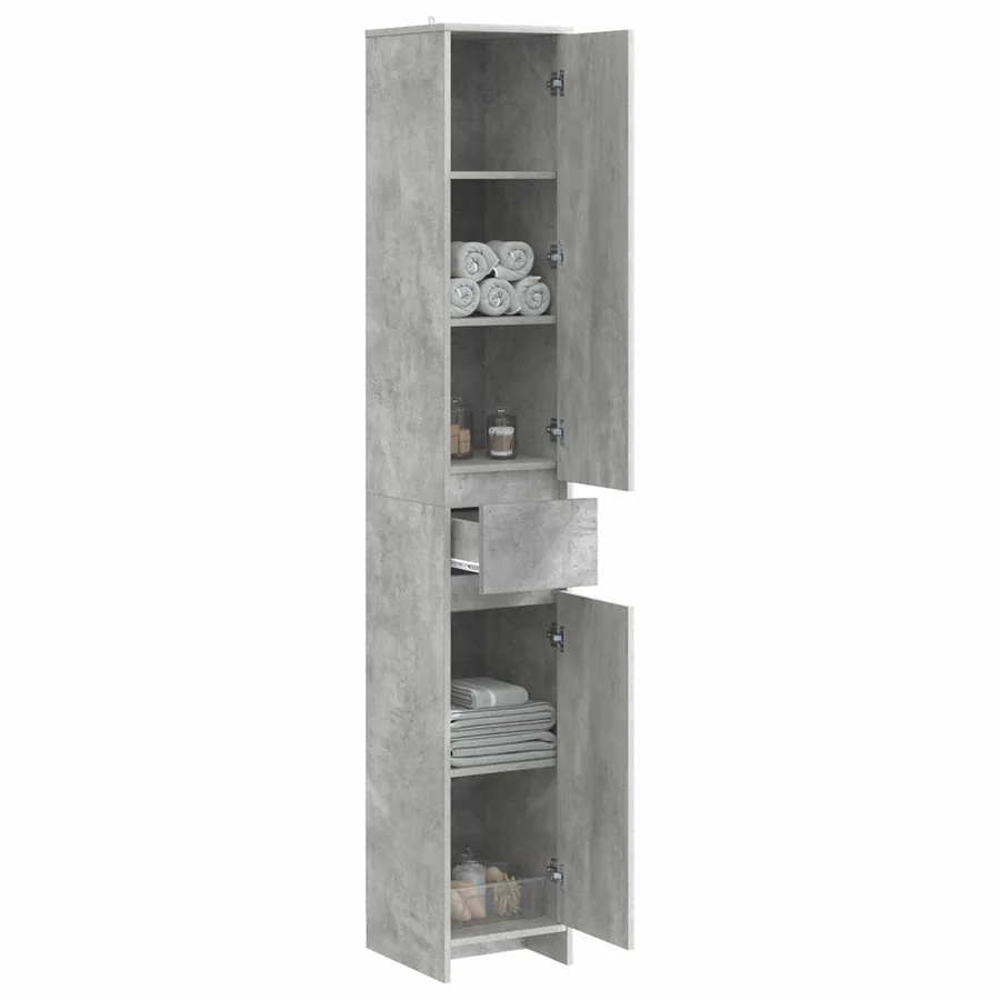 Armoire de salle de bain Gris béton 30 x 33 x 190 cm - 3