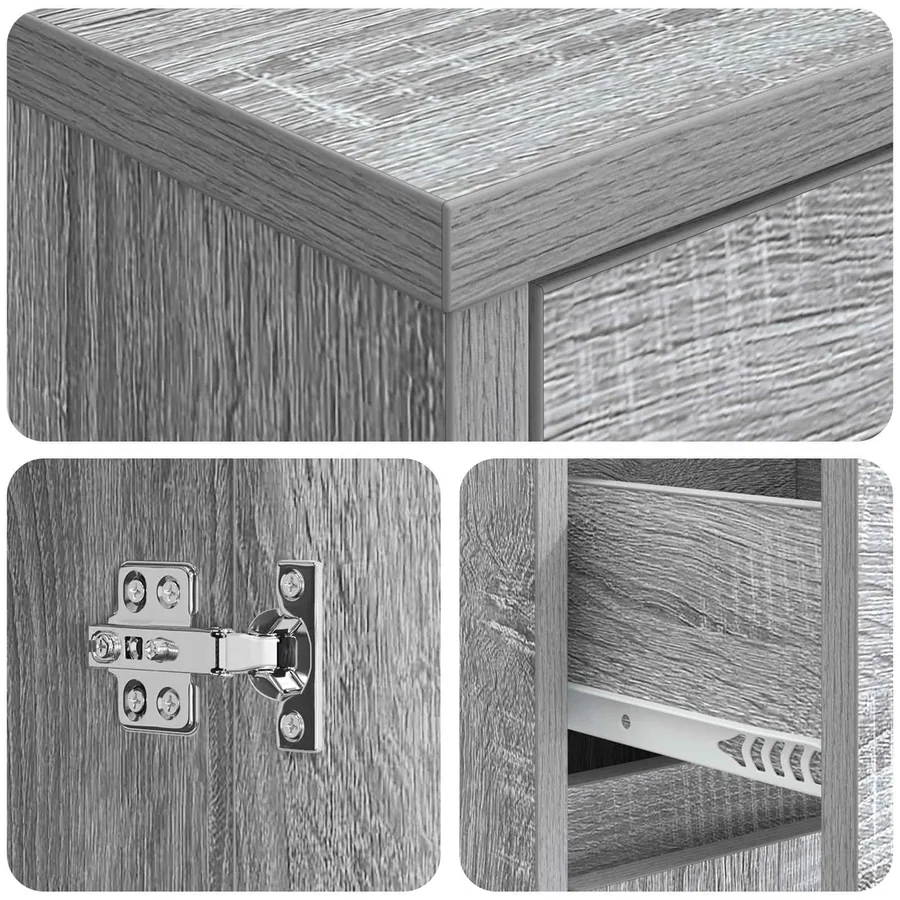 Armoire de salle de bain Sonoma gris 30 x 33 x 190 cm - 6