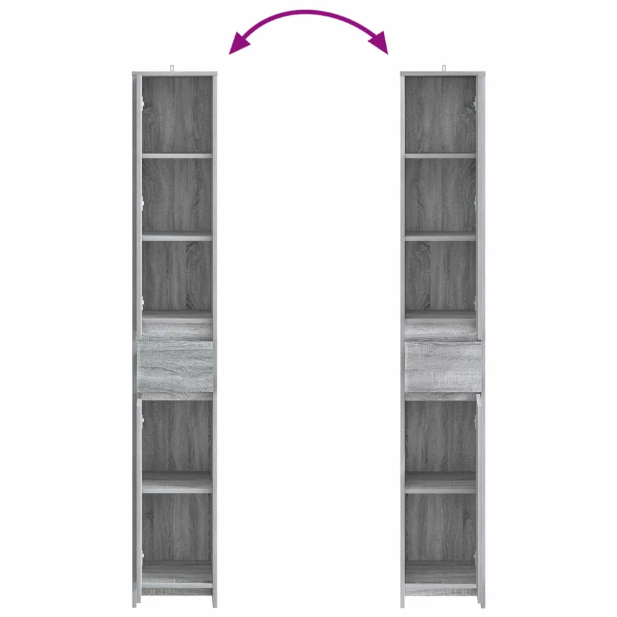 Armoire de salle de bain Sonoma gris 30 x 33 x 190 cm - 7
