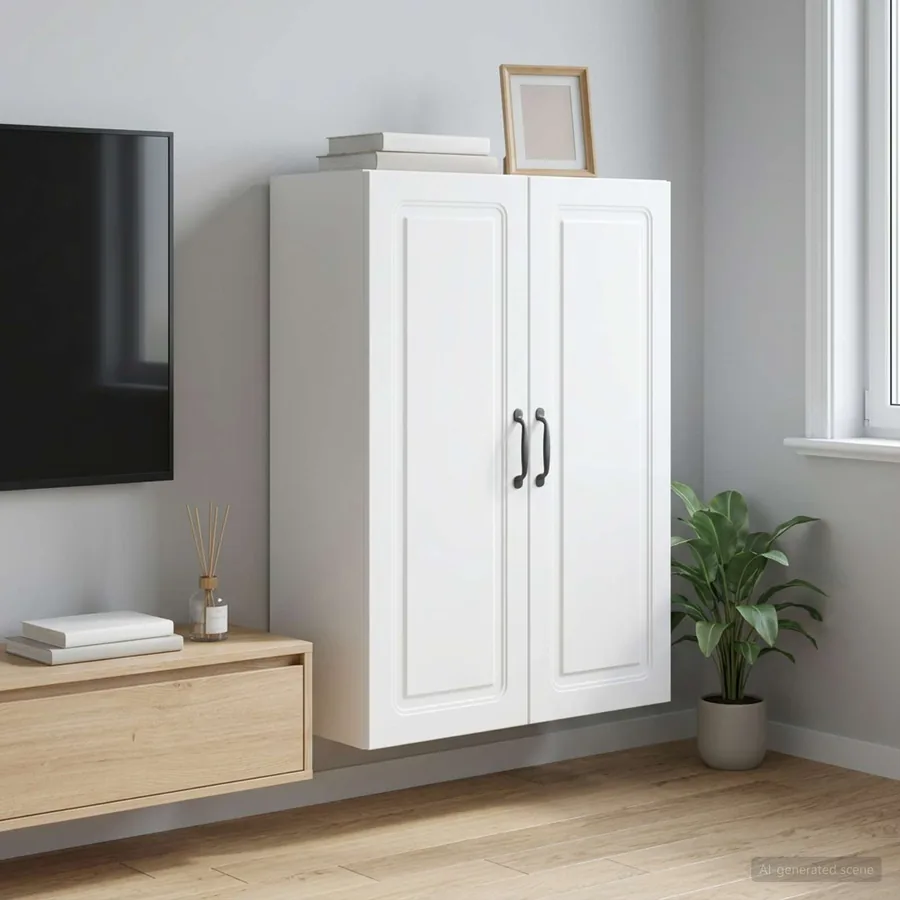 Armoire Murale 66 x 34,5 x 90 cm Bois d'ingénierie Blanc