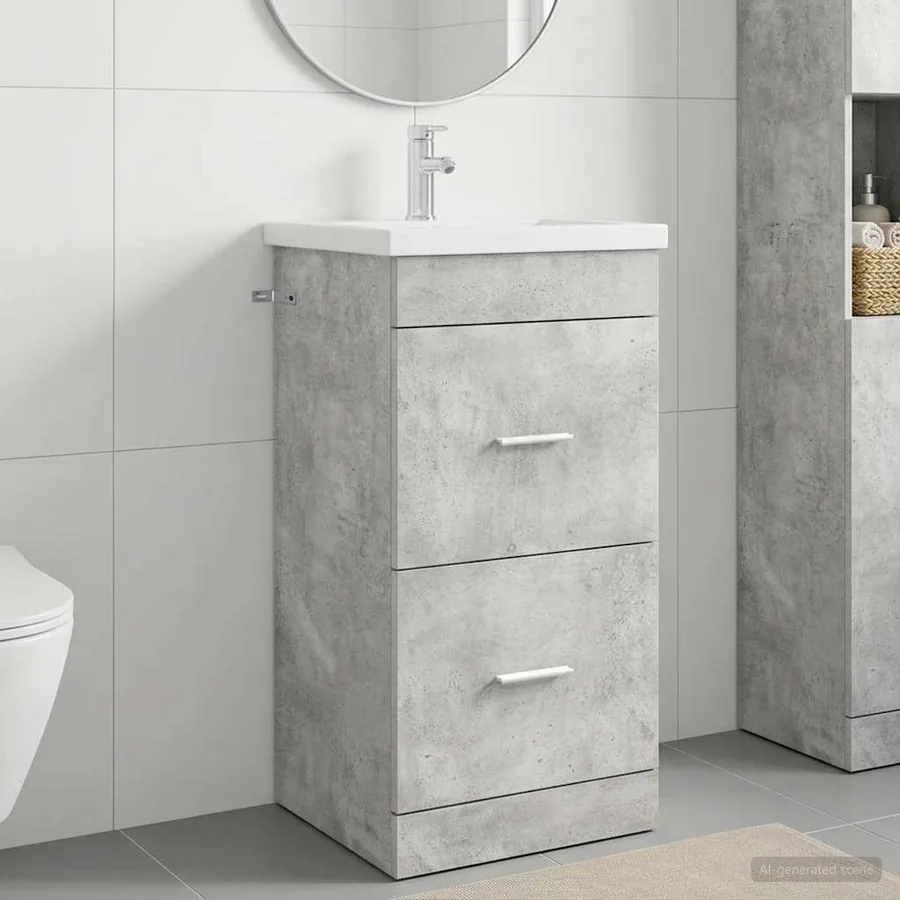 Meuble de salle de bain avec évier Gris béton 42 x 40 x 84,5 cm