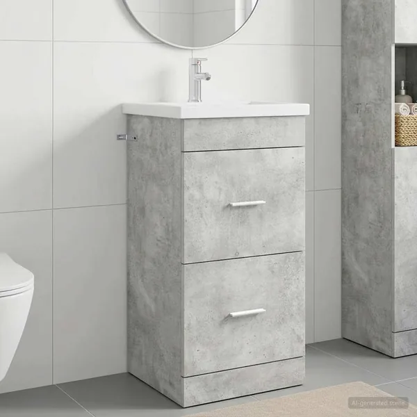 Meuble de salle de bain avec évier Gris béton 42 x 40 x 84,5 cm