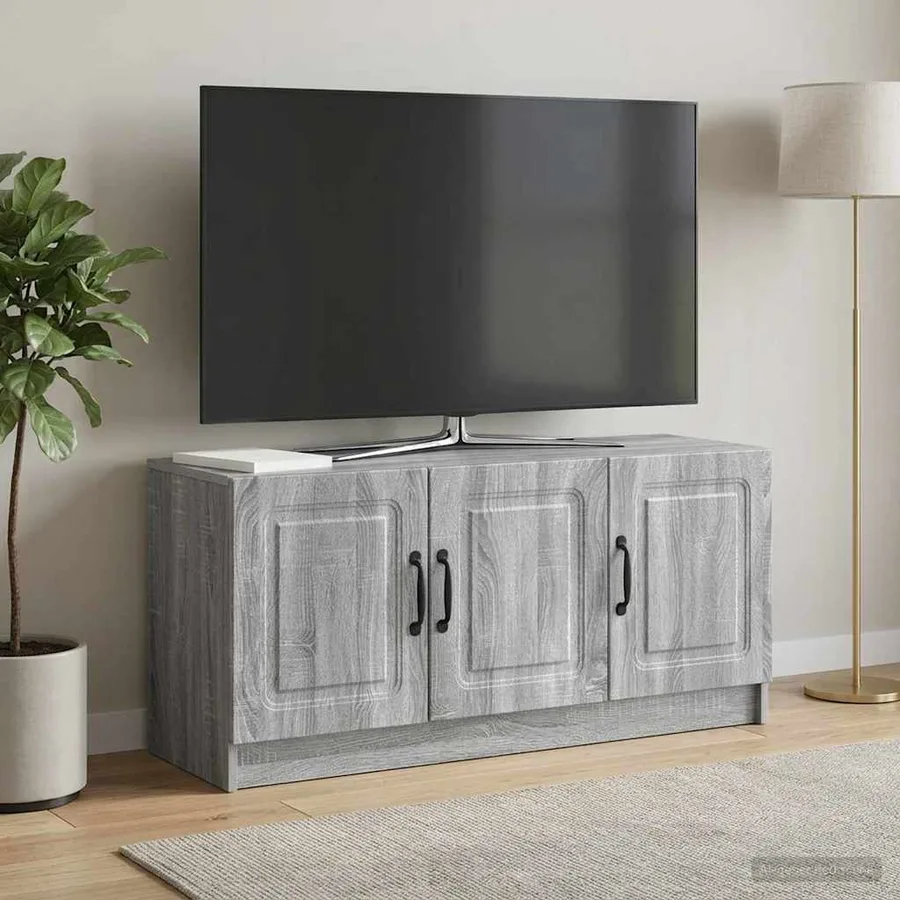 Meuble TV Sonoma gris 99 x 34,5 x 47 cm Bois d'ingénierie - 4