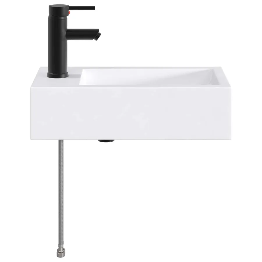 Lavabo de salle de bains Noir Mat 45,5 x 25,5 x 13 cm métal - 4