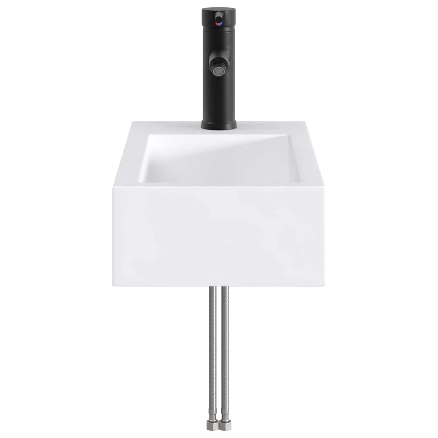 Lavabo de salle de bains Noir Mat 45,5 x 25,5 x 13 cm métal - 5
