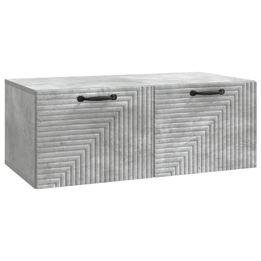 Meuble TV mural Gris béton 78,5 x 41 x 30 cm Bois d'ingénierie - 2