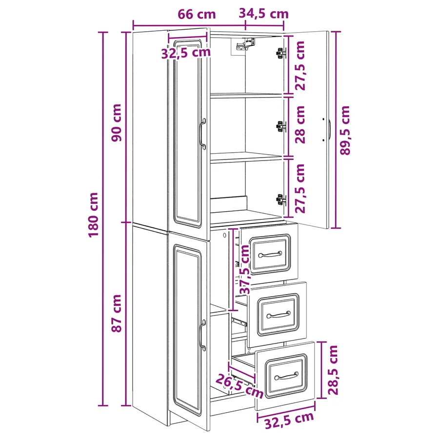 Ensemble de Meubles 2 pcs Noir Bois d'ingénierie - 9