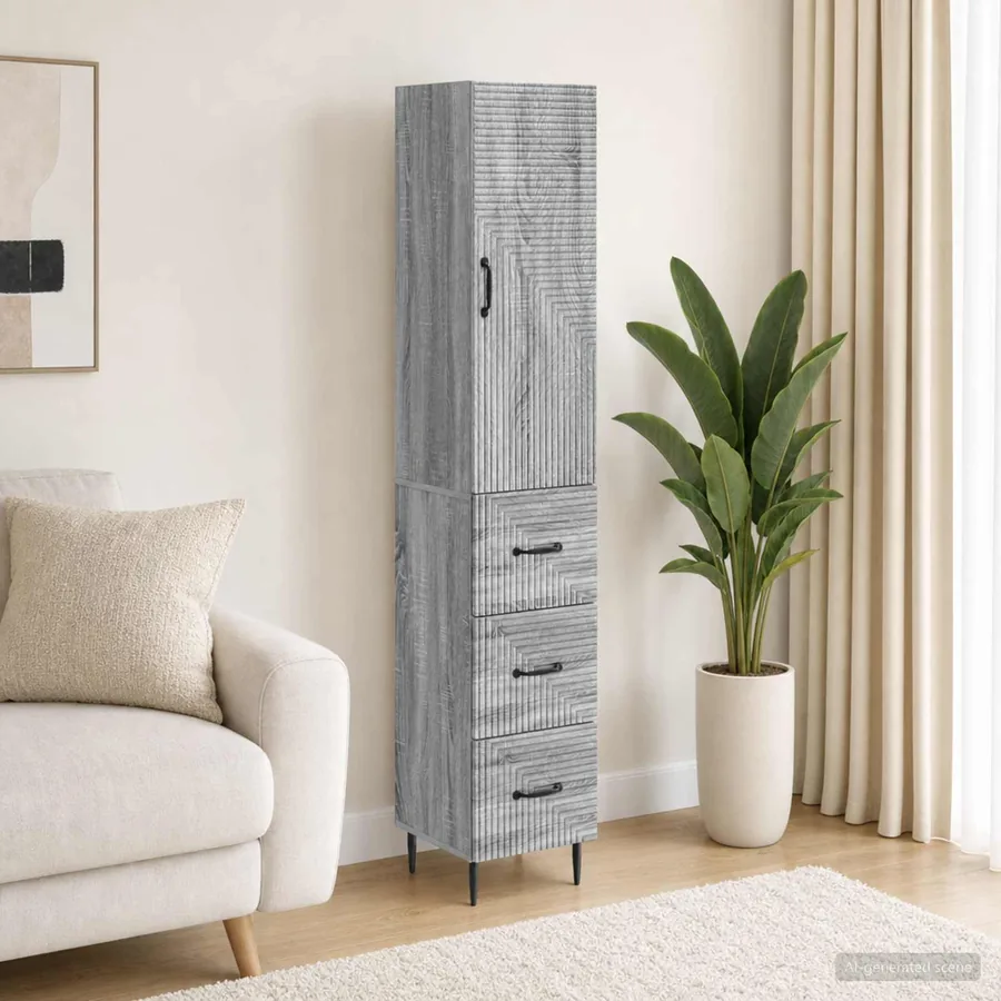 Ensemble de Meubles 2 pcs Sonoma gris 33 x 34,5 x 90 cm