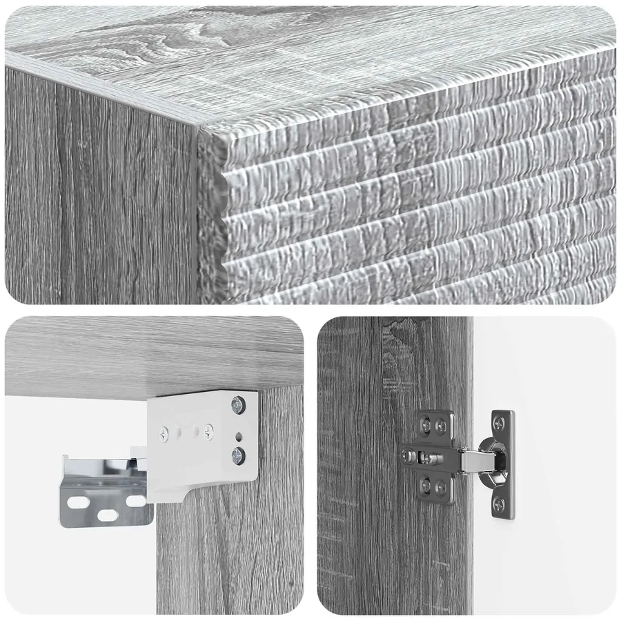 Ensemble de Meubles 2 pcs Sonoma gris 33 x 34,5 x 90 cm - 8