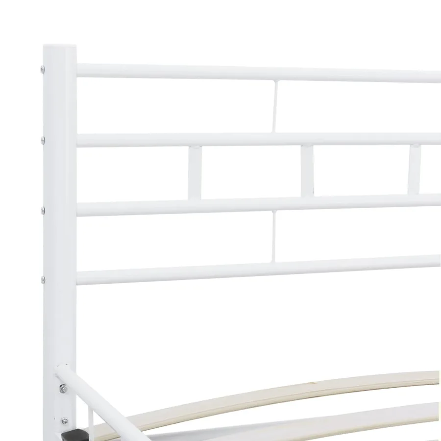 Cadre de lit sans matelas blanc métal 200x200 cm - 8