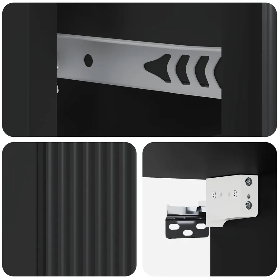Cabinet de chevet mural 2 pcs Noir 33 x 34,5 x 20 cm - 10