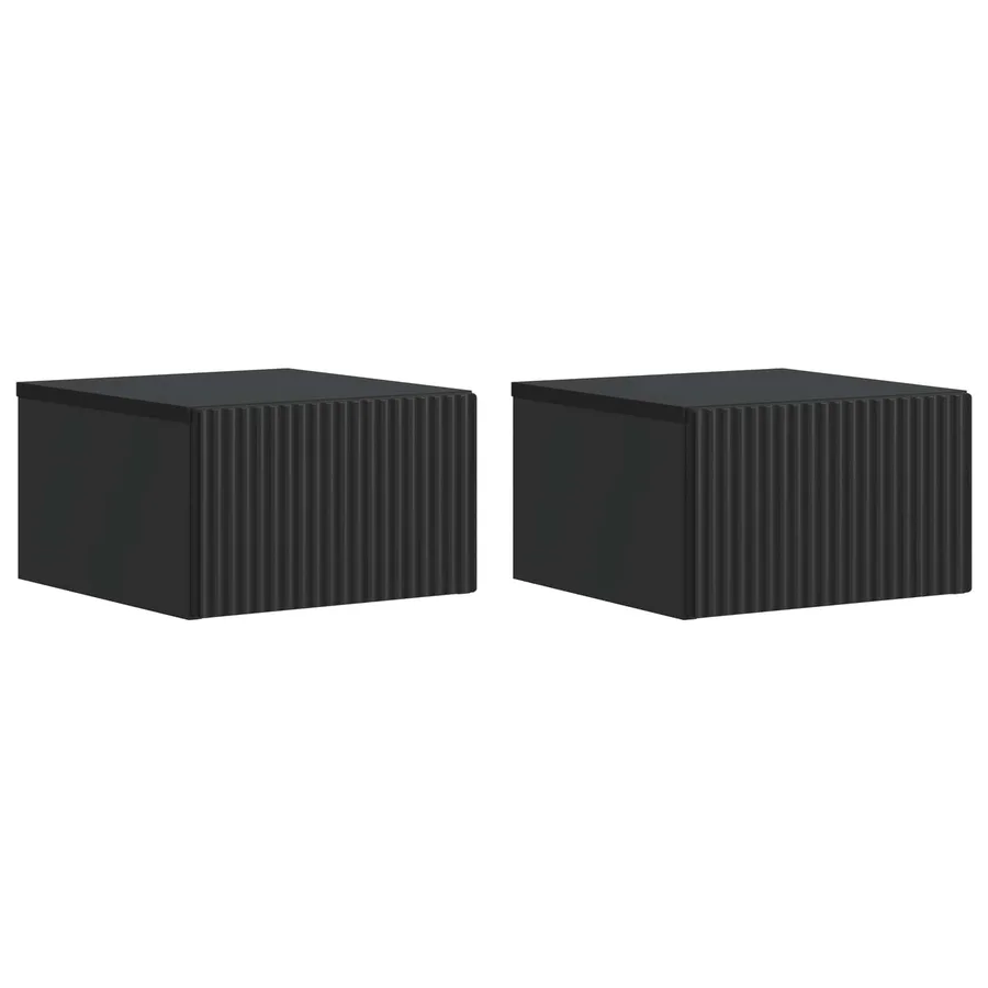 Cabinet de chevet mural 2 pcs Noir 33 x 34,5 x 20 cm - 2