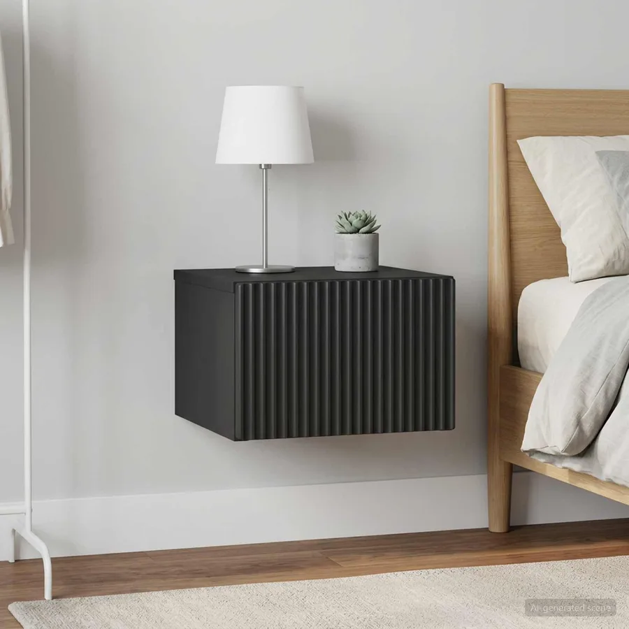 Cabinet de chevet mural 2 pcs Noir 33 x 34,5 x 20 cm - 4