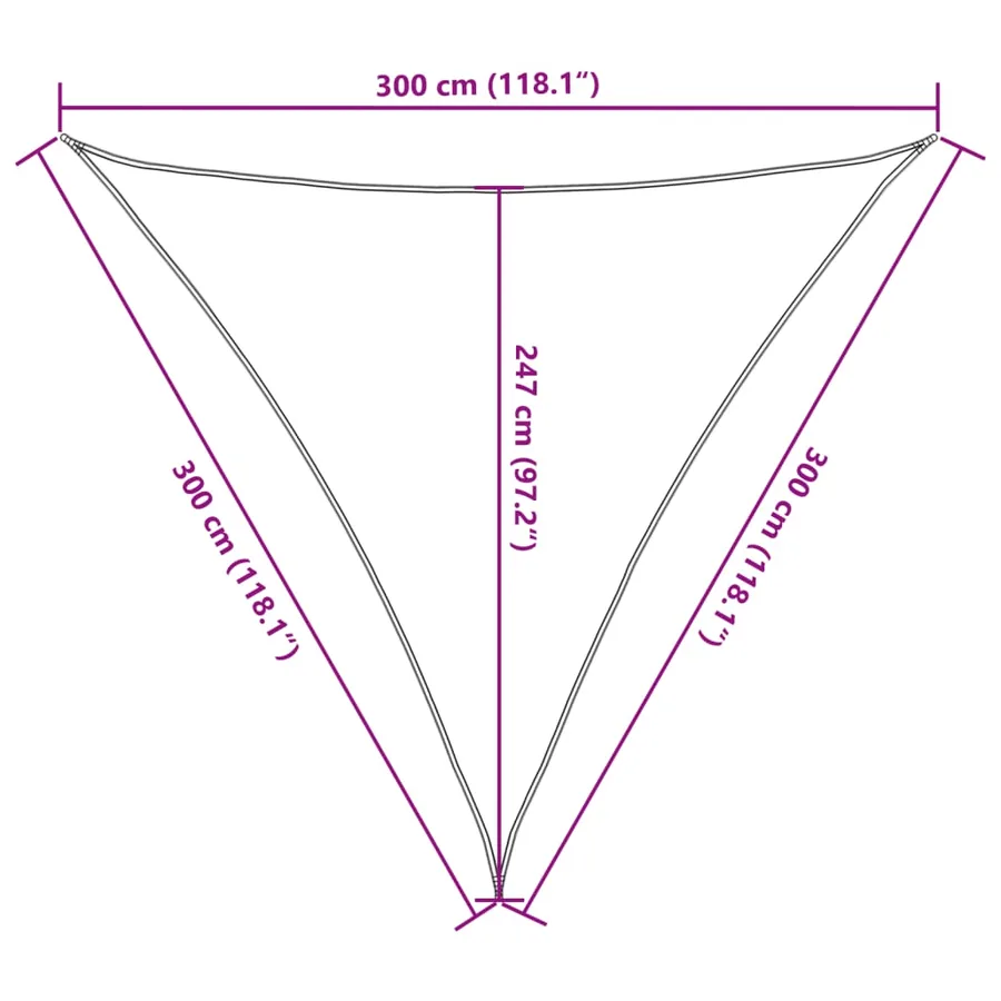 Voile d'ombrage 160 g/m² Marron 3x3x3 m PEHD - 10