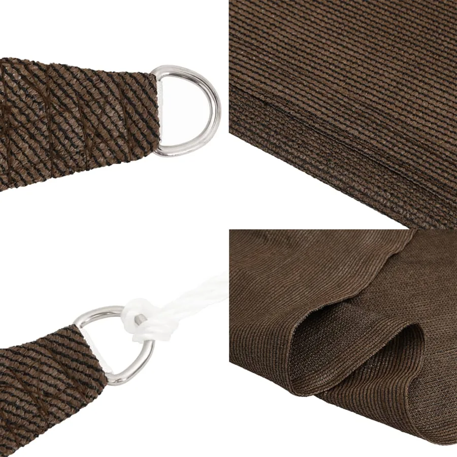 Voile d'ombrage 160 g/m² Marron 3x3x3 m PEHD - 6