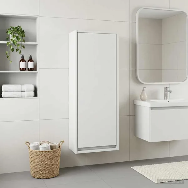 Meuble de lavabo mural Blanc 35 x 20 x 81 cm Bois d'ingénierie