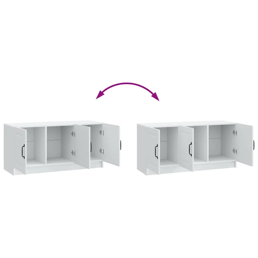 Meuble TV Blanc 99 x 34,5 x 47 cm Bois d'ingénierie - 11