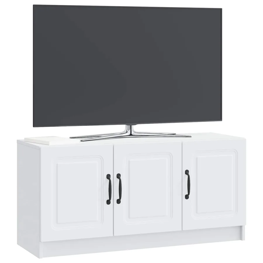 Meuble TV Blanc 99 x 34,5 x 47 cm Bois d'ingénierie - 3