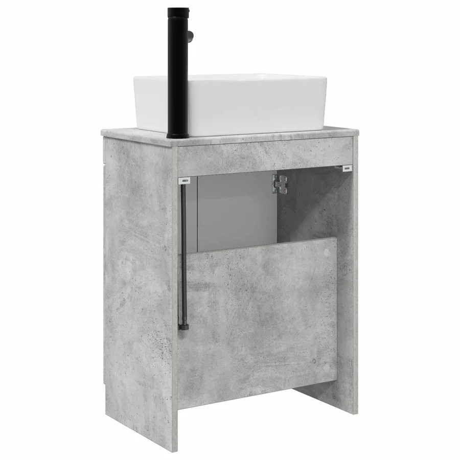 Meuble de salle de bain avec évier Gris béton 54 x 35 x 83 cm - 6